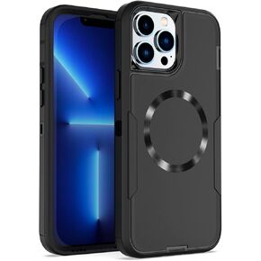 Designed for iPhone 14 Plus Case/iPhone15 Plus Case, Double Layer Protection,Magnetic Compatible with MagSafe,Frosted Anti Slip, Dustproof,No Fading, No Yellowing, Purple Rose
