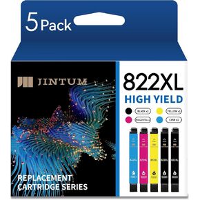 استبدال خراطيش الحبر المعاد تصنيعها 822XL لخراطيش الحبر Epson 822XL 822 T822 XL لطابعة Workforce Pro WF-3820 WF-4820 WF-4830 WF-4833 (2 أسود، 1 سماوي، 1 أرجواني، 1 أصفر، 5 عبوات) in Kuwait