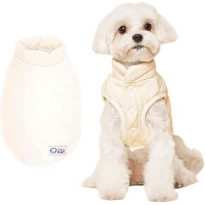 FLOT Designer Dog Puffer Vest Sweater Lightweight Warm Comfortable Premium Materials Tailored Fit Designed and Made in Korea (Pink) X-Large