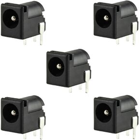 Breadboard-Friendly 2.5x5.5mm 2.5A PCB Mounting Prototype Female DC Power Connector Barrel Jack (Pack of 5), PJ-102B