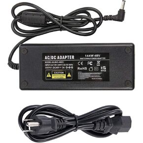 COOLM 48V 3A Power Supply Adapter 144W Switching AC 100-240V to DC 48V3A 5.5x2.5mm for The PoE Switch/PoE Injector CCTV Camera Replacement 48V 2A 2.5A
