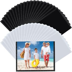 50 Pack Magnetic Photo Frames Magnetic Picture Frames for Refrigerator 4 x 6 Inches White Magnet Frame with Clear Pockets for Fridge Refrigerator Kitchen Office Cabinet Magnetic Display Wall