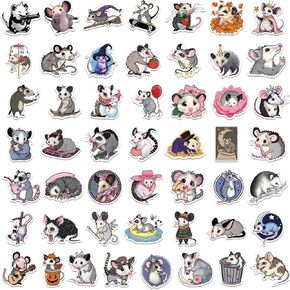 100 قطعة من ملصقات الأبوسوم، ملصقات بوسوم لطيفة، هدايا الأبوسوم من الفينيل شارات مقاومة للماء لزجاجات المياه وأمتعة الهاتف المحمول in Kuwait