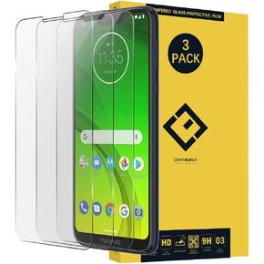 Moto G7 Power Screen Protector-(3 Pack) Bubble Free Case Friendly Ultra-Thin Anti-Scratch Anti-Fingerprint Clear Tempered Glass Protective Film Compatible with Moto G7 Power XT1955 6.2 inch