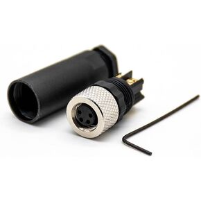 M8 Connector Plug Straight Plastic Shell Screw Termination Unsheilded (A-Code 3 Pin Female)