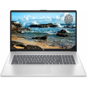 HP Essential Laptop, 17.3" FHD Screen, Intel Core i3-N305, 16GB RAM, 512GB SSD, Webcam, HDMI, Fingerprint Reader, Wi-Fi 6, Bluetooth, Windows 11 Home, Sliver