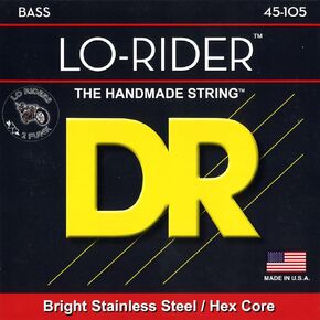 DR سترينغز Lo-Rider - الفولاذ المقاوم للصدأ سداسي النواة 6 خيط باس 30-125