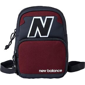 New Balance Mini Backpack, Legacy Micro Travel Bag for Men and Women, Black, Red, One Size