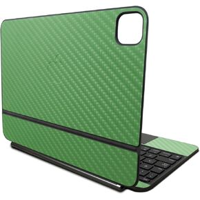 Carbon Fiber Skin Compatible with Apple Magic Keyboard for iPad Pro 11‑inch (M4) 2024 - Solid Green - Premium 3M Vinyl Protective Wrap Decal Cover - Easy to Apply | Crafted in The USA by MightySkins