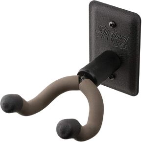 String Swing Guitar Hanger - Holder for Electric Acoustic and Bass Guitars - Stand Accessories Home or Studio Wall - Musical Instruments Safe without Hard Cases - Black Heavy Duty Steel BCC11K 2-Pack