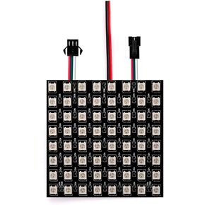 WS2812B RGB LED Digital Flexible Individually Addressable Panel Light LED Module Matrix Screen DC5V Controllers Image Video Text Display (1pcs 8x8 Pixels)