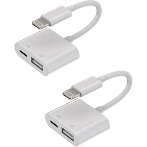 Iphone OTG Adapter Charger Cable Converter(2Pack)Lightning Male to USB Female Dongle for Apple 14 13 12 11 Pro Max Ipad Charge Splitter Camera Memory Keyboard Stick Flash Drive Cord Card Reader Mouse