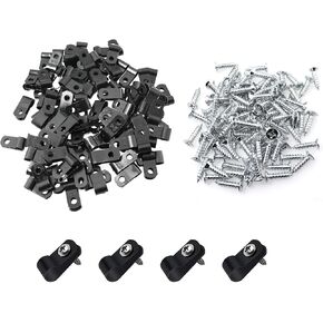 Maxmoral 100PCS Black Plastic Nylon R Type Cable Clamp Wire Clamp 3/8 Inch Screw Mounting Wire Fastener Clips with Screws for Wire Management