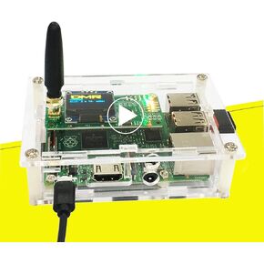 DMR Hotspot Ethernet Port Assembled Radio Station WiFi Voice Modem Support DMR Dstar YSF P25 Fusion Antenna Raspberry Pi Model 2B Two Colors OLED Acrylic Shell