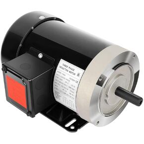 2HP Electric Motor 3450 RPM General Purpose Three Phase Motor 230V/460V 56C Frame 5/8"Shaft Diameter CW/CCW Rolled Steel Shell 60 HZ TEFC
