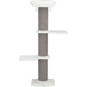 TRIXIE Dayna 59.8-in Wall Mounted Cat Tree with Scratching Posts, Condo, Hammock, and Two Platforms, Greige-Brown