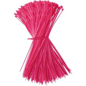 WALWAL 8 inch Cable Ties, Easy-Use Cable Management for Home, Office, and Outdoors | Strong Nylon | For Professionals, and Organizers (100 Pcs, Pink)