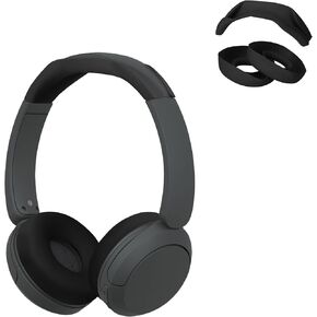 طقم غطاء رأس ووسائد أذن من السيليكون من kwmobile متوافق مع هاتف Sony WH-CH520 - أغطية - أسود