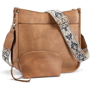 BOSTANTEN Crossbody Bags for Women Trendy Vegan Leather Hobo Handbags Fashion Shoulder Purse with Adjustable Guitar Strap