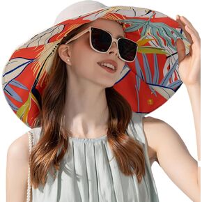Reversible Floral Wide Brim Sun Hats for Women Packable UV Protection Hat Large Wired Edge Summer Beach Bucket Hat in Kuwait