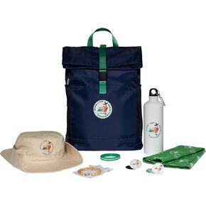 PILGRIM'S BACKPACK, Pilgrim's Backpack Kit in RPET Fabric Complete with Accessories, Capacity 28 litres, Official Jubilee Product 2025, blue, Taglia unica, S4G01BK