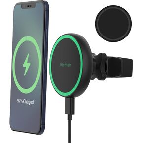 Magnetic Wireless Car Charger Mount Compatible with Magsafe Car Charger Compatible with iPhone 13/ iPhone 12/12 Mini/12 Pro/12 Pro Max, 15W Fast Charging Air Vent Magnet Accessories Car Phone Holder in Saudi Arabia