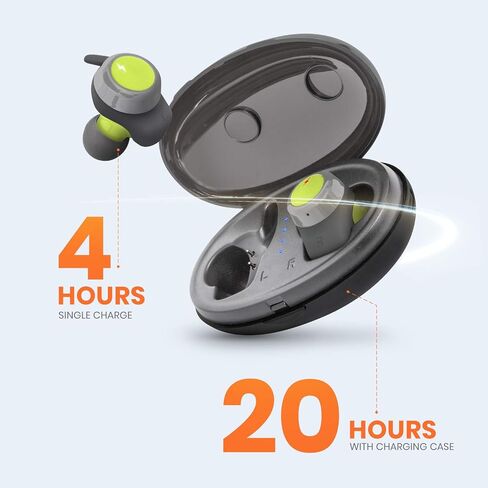 سماعات أذن Helix True Wireless Ultra Sport، سماعات أذن بلوتوث 5.0، صوت عالي الدقة، قفل آمن، مقاومة للماء IPX4، إقران تلقائي، تمرين، رياضة (مقاومة للماء/العرق) in Saudi Arabia