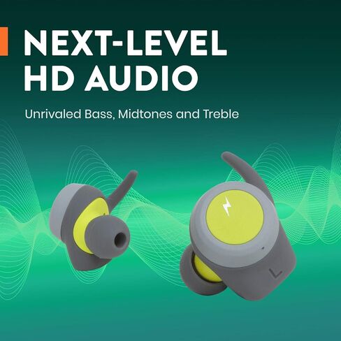 سماعات أذن Helix True Wireless Ultra Sport، سماعات أذن بلوتوث 5.0، صوت عالي الدقة، قفل آمن، مقاومة للماء IPX4، إقران تلقائي، تمرين، رياضة (مقاومة للماء/العرق) in Saudi Arabia