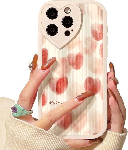 متوافق مع iPhone 14 Pro Max Case لطيف زهرة الأزهار ورقة مع عدسة الحب الواقي من الصدمات للفتيات النساء لينة TPU مقاومة للصدمات واقية جرلي لفون 14 Pro Max-Color Flower in Kuwait