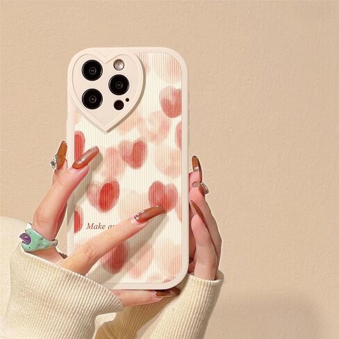 متوافق مع iPhone 14 Pro Max Case لطيف زهرة الأزهار ورقة مع عدسة الحب الواقي من الصدمات للفتيات النساء لينة TPU مقاومة للصدمات واقية جرلي لفون 14 Pro Max-Color Flower in Kuwait