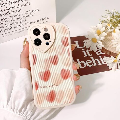 متوافق مع iPhone 14 Pro Max Case لطيف زهرة الأزهار ورقة مع عدسة الحب الواقي من الصدمات للفتيات النساء لينة TPU مقاومة للصدمات واقية جرلي لفون 14 Pro Max-Color Flower in Kuwait