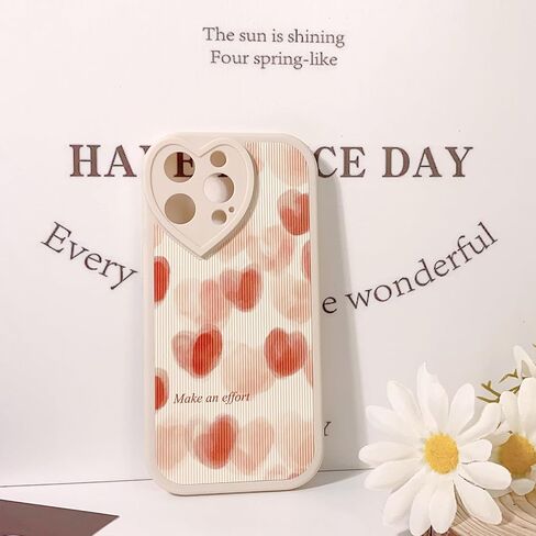 متوافق مع iPhone 14 Pro Max Case لطيف زهرة الأزهار ورقة مع عدسة الحب الواقي من الصدمات للفتيات النساء لينة TPU مقاومة للصدمات واقية جرلي لفون 14 Pro Max-Color Flower in Kuwait