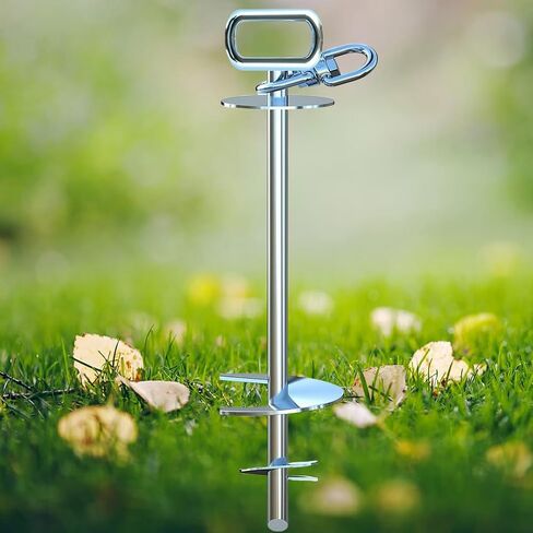 Dog Tie Out Stake,Heavy Duty Dog Runner for Yard,360°Swivel 304 Stainless Steel Dog Run Anchor- Use Any Dog Tie Out Cable or Yard Leash Chains,Outside Dog Stake for Large Dogs up to 200 LBS in Saudi Arabia
