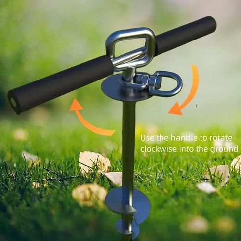 Dog Tie Out Stake,Heavy Duty Dog Runner for Yard,360°Swivel 304 Stainless Steel Dog Run Anchor- Use Any Dog Tie Out Cable or Yard Leash Chains,Outside Dog Stake for Large Dogs up to 200 LBS in Saudi Arabia