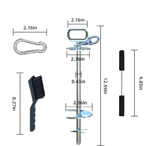 Dog Tie Out Stake,Heavy Duty Dog Runner for Yard,360°Swivel 304 Stainless Steel Dog Run Anchor- Use Any Dog Tie Out Cable or Yard Leash Chains,Outside Dog Stake for Large Dogs up to 200 LBS in Saudi Arabia