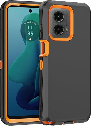 for Moto G 5G 2024 Case, with Built in Screen Protector Heavy Duty Drop Protection, Full Body Rugged Shockproof Dust Proof Tough Protective Phone Cover for Motorola G 5G 2024 (Orange) in Saudi Arabia