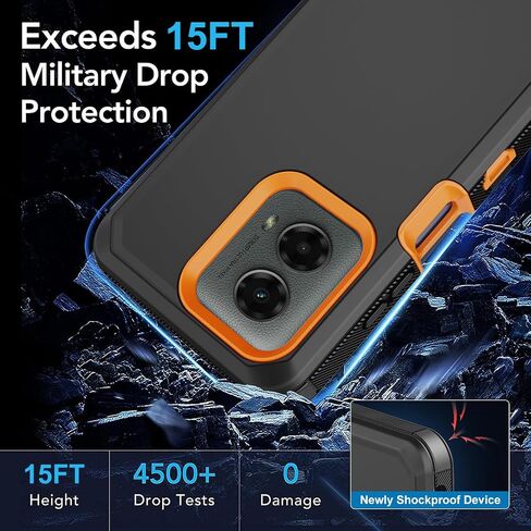 for Moto G 5G 2024 Case, with Built in Screen Protector Heavy Duty Drop Protection, Full Body Rugged Shockproof Dust Proof Tough Protective Phone Cover for Motorola G 5G 2024 (Orange) in Saudi Arabia