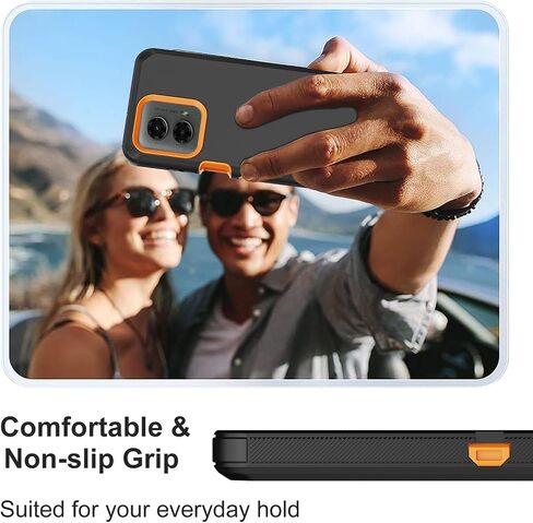 for Moto G 5G 2024 Case, with Built in Screen Protector Heavy Duty Drop Protection, Full Body Rugged Shockproof Dust Proof Tough Protective Phone Cover for Motorola G 5G 2024 (Orange) in Saudi Arabia