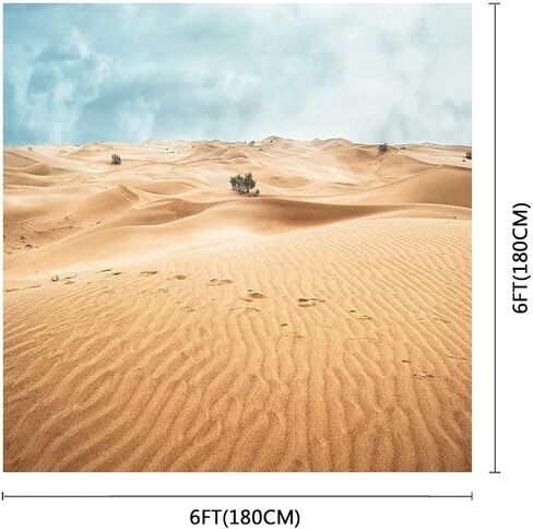 Desert Landscape Photography Backdrop Sand Dunes Sparse Green Shrub Plant Trees Blue Sky Natural Scenery Background (10x7ft) in Kuwait