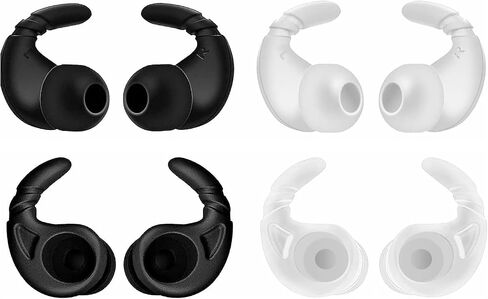 JNSA Ear Tip Anti-Slip Sports Earbuds Tips Replacement Ear Fins Wingtips Replacement Eartips Adapters for in Ear Earphones 4mm to 6mm Nozzle Attachment 4 Pairs Left and Right, Balck HT4B in Saudi Arabia