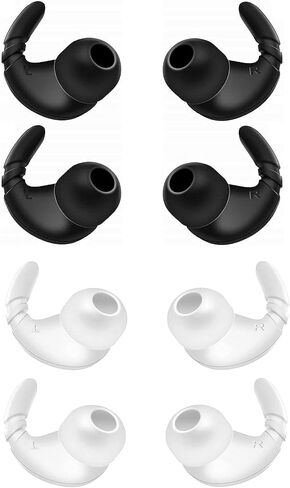 JNSA Ear Tip Anti-Slip Sports Earbuds Tips Replacement Ear Fins Wingtips Replacement Eartips Adapters for in Ear Earphones 4mm to 6mm Nozzle Attachment 4 Pairs Left and Right, Balck HT4B in Saudi Arabia