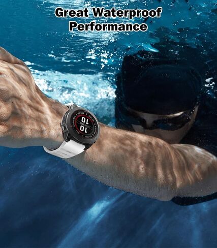 سوار ساعة MoKo QuickFit 26 مم متوافق مع Garmin Fenix ​​7X Pro/6X Pro/7X/6X/5X Plus/5X/3/Instinct 2X/Descent MK2i، حزام سيليكون سميك سهل التركيب، سوار معصم رياضي بديل، أبيض in Saudi Arabia
