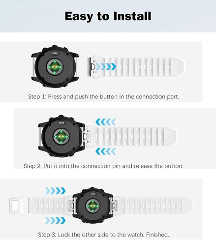سوار ساعة MoKo QuickFit 26 مم متوافق مع Garmin Fenix ​​7X Pro/6X Pro/7X/6X/5X Plus/5X/3/Instinct 2X/Descent MK2i، حزام سيليكون سميك سهل التركيب، سوار معصم رياضي بديل، أبيض in Saudi Arabia