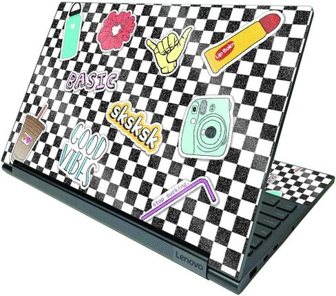 MightySkins Glossy Glitter Skin Compatible with Lenovo Yoga C940 15" (2020) - VSCO Girl | Protective, Durable High-Gloss Glitter Finish | Easy to Apply, Remove, and Change Styles | Made in The USA in Saudi Arabia