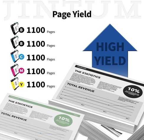 استبدال خراطيش الحبر المعاد تصنيعها 822XL لخراطيش الحبر Epson 822XL 822 T822 XL لطابعة Workforce Pro WF-3820 WF-4820 WF-4830 WF-4833 (2 أسود، 1 سماوي، 1 أرجواني، 1 أصفر، 5 عبوات) in Kuwait