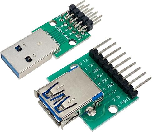 4pcs USB3.0 Male and Female to DIP Converter Board with 9 Pin 2.54mm Pitch Adapter for DIY USB Power Supply Breadboard Design（2Male and 2Female） in Kuwait