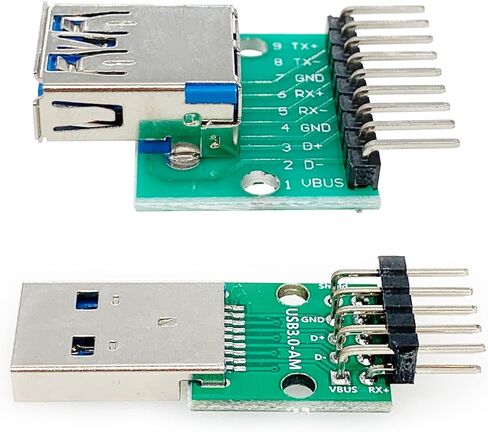 4pcs USB3.0 Male and Female to DIP Converter Board with 9 Pin 2.54mm Pitch Adapter for DIY USB Power Supply Breadboard Design（2Male and 2Female） in Kuwait