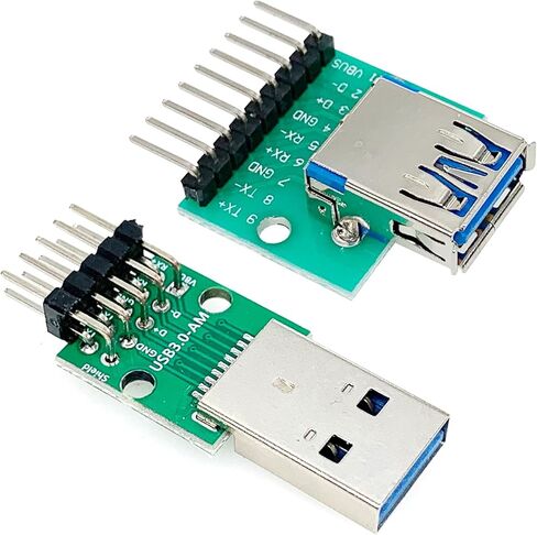 4pcs USB3.0 Male and Female to DIP Converter Board with 9 Pin 2.54mm Pitch Adapter for DIY USB Power Supply Breadboard Design（2Male and 2Female） in Kuwait
