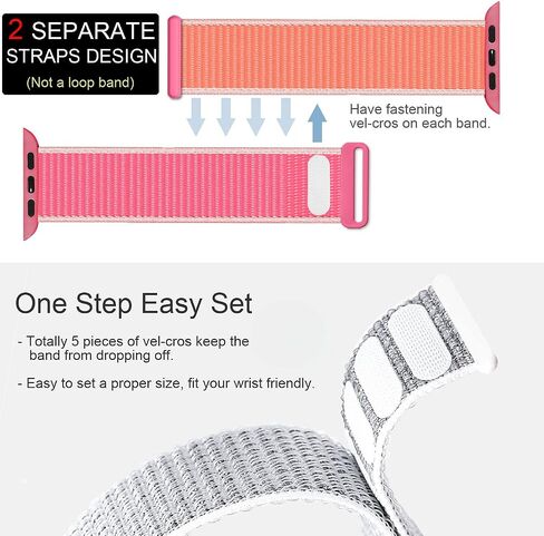 Bifeiyo 10 Pack Compatible with Apple Watch Band 49MM 45MM 44MM 42MM 41MM 40MM 38MM, Women Men Sport Nylon Loop Strap for iWatch Series Ultra 8 7 6 5 4 3 2 1 SE in Saudi Arabia