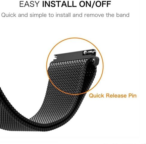 حزام KOREDA متوافق مع ساعة Samsung Galaxy Watch 5 40 مم 44 مم/Pro 45 مم وساعة Galaxy Watch 4 40 مم 44 مم/كلاسيكية 42 مم 46 مم/ساعة Galaxy Watch 3 41 مم/Active 2 40 مم 44 مم، حزام شبكي من الفولاذ المقاوم للصدأ 20 مم لساعة Galaxy 42 مم in Saudi Arabia